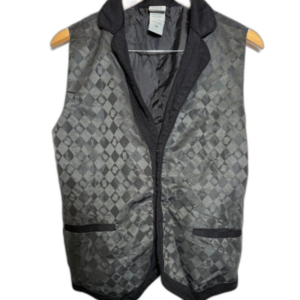 Alice Through The Looking Glass Vest Men's S/M Black Satin Steampunk Cosplay Tux - Picture 2 of 5